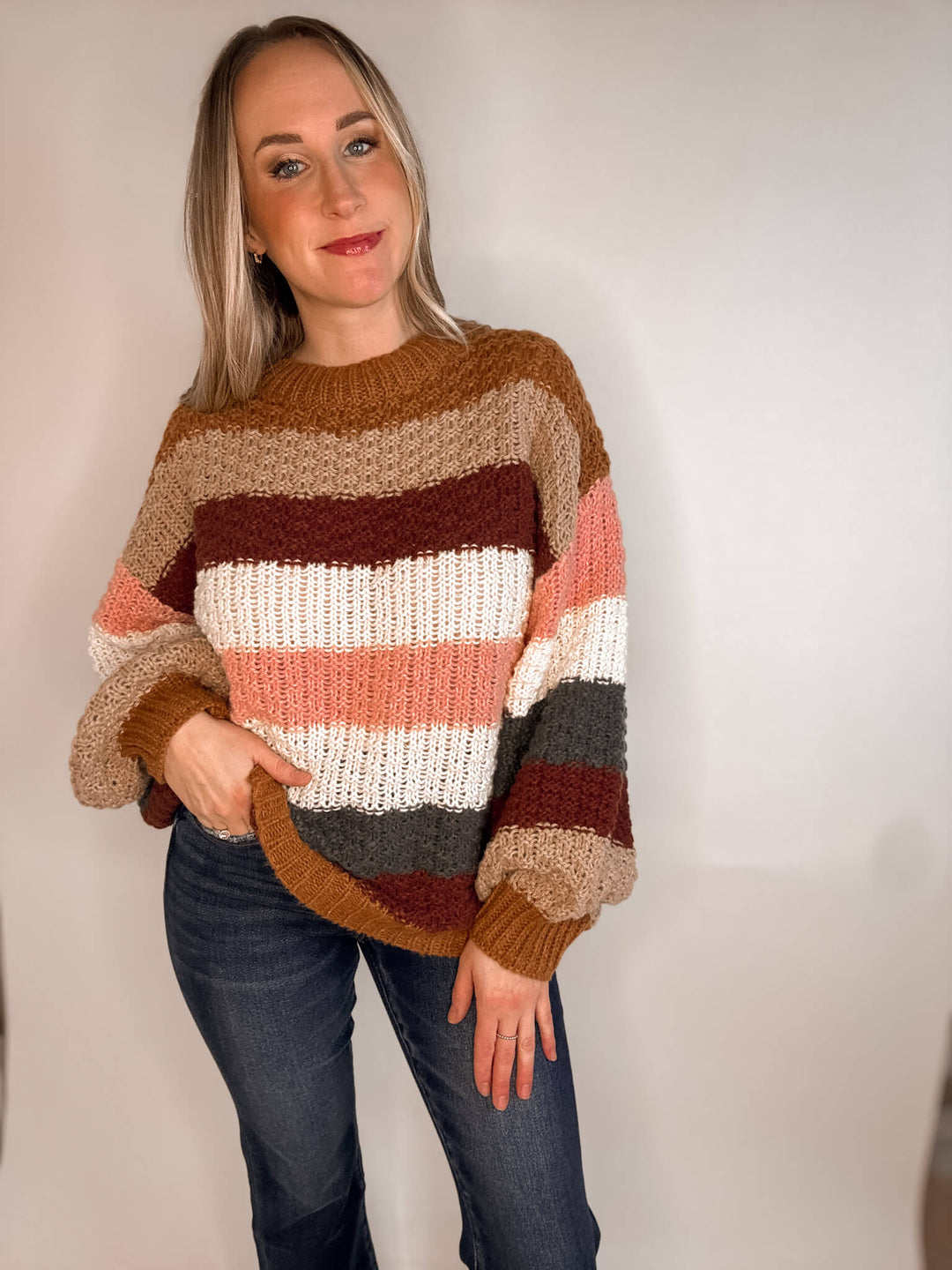 Color Block Chunky Sweater