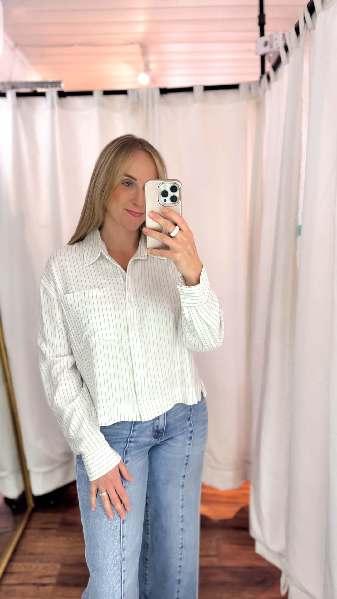 Clean Lines Linen Button-up Top