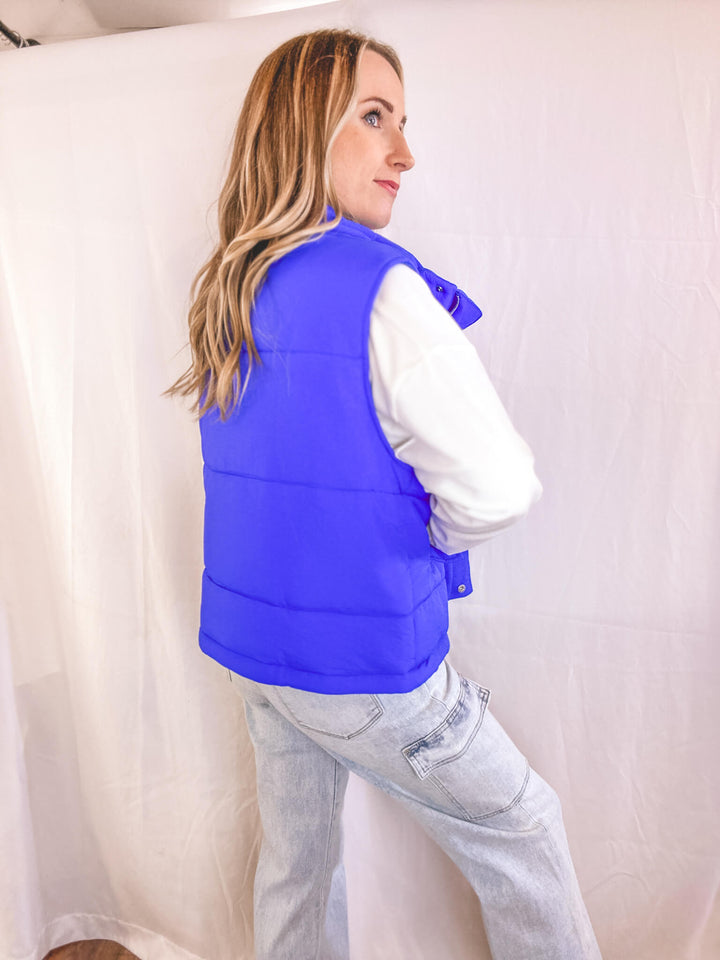 Cobalt Blue Puffer Vest