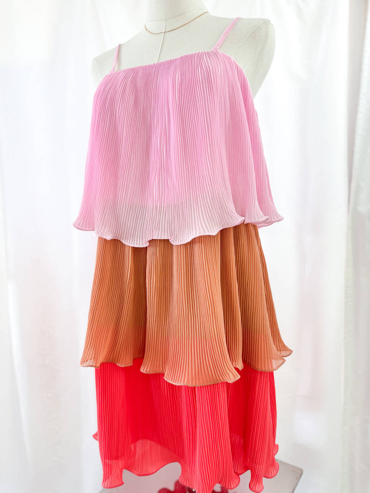 Cheerful Chase Colorblock Tiered Mini Dress