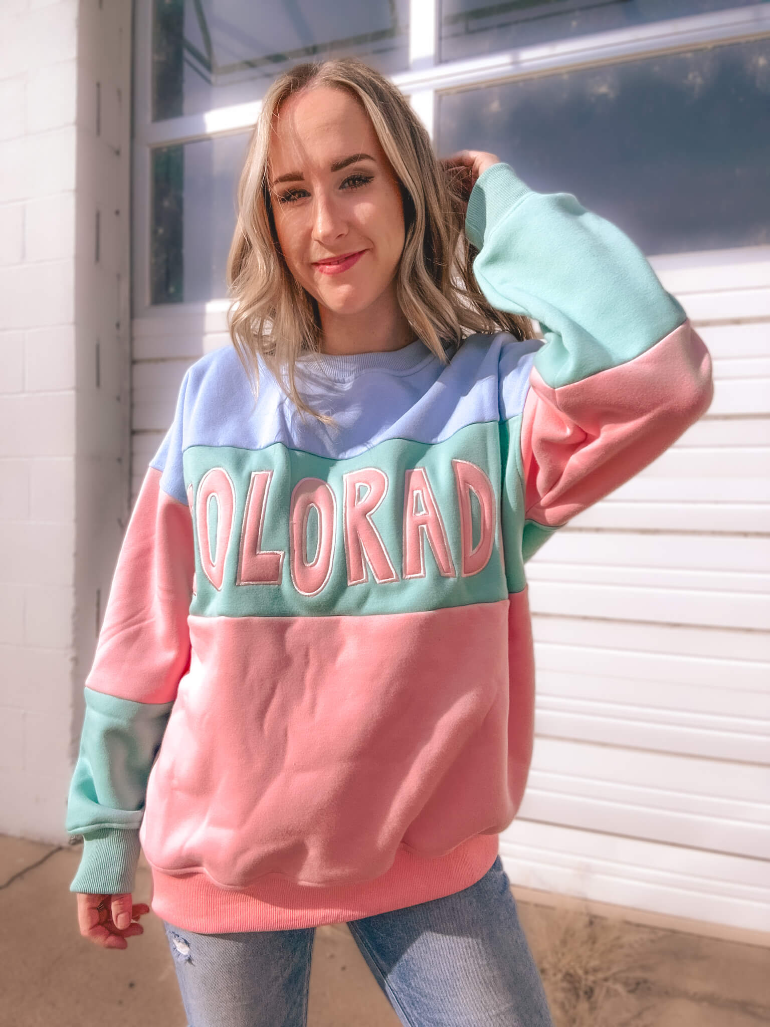 Color block deals sweatshirt