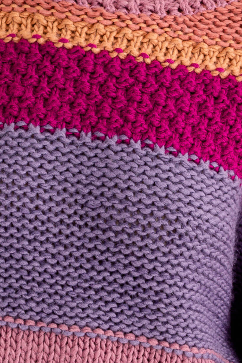 Multi Pink Crop Knit Sweater