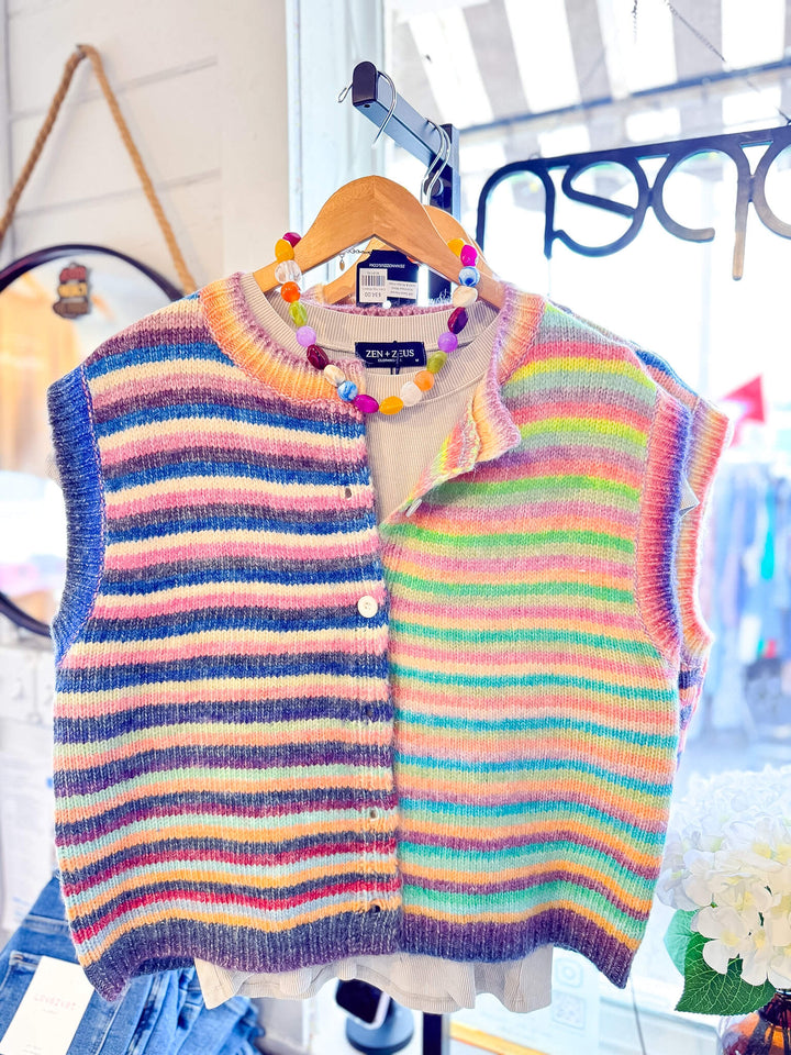 Painted Skies Stripe Sweater Vest