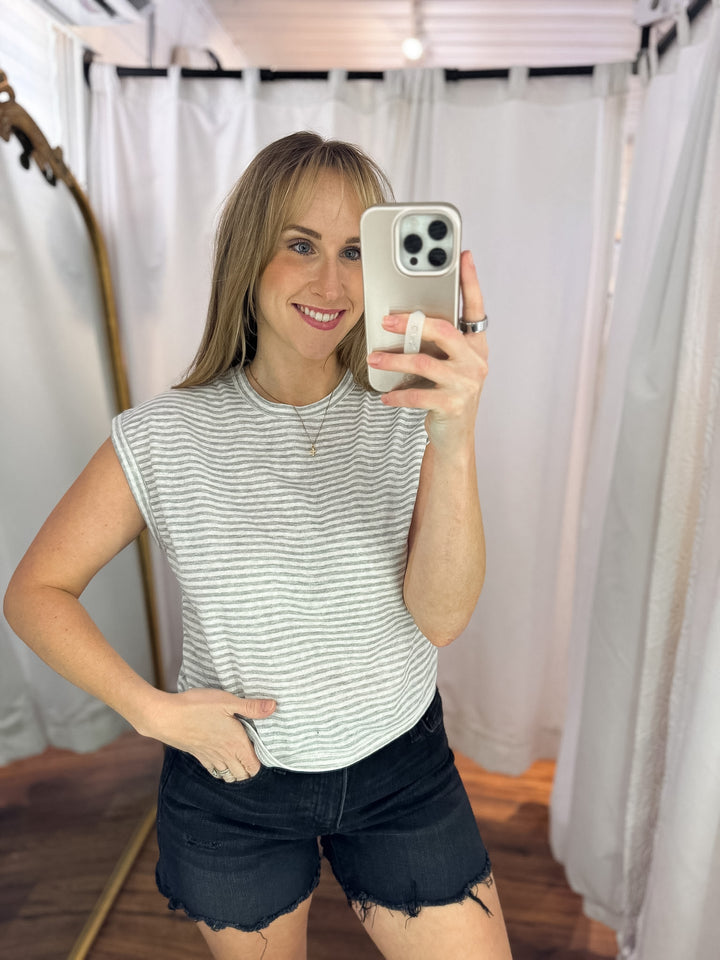 Mika Stripe Cotton Slub Top