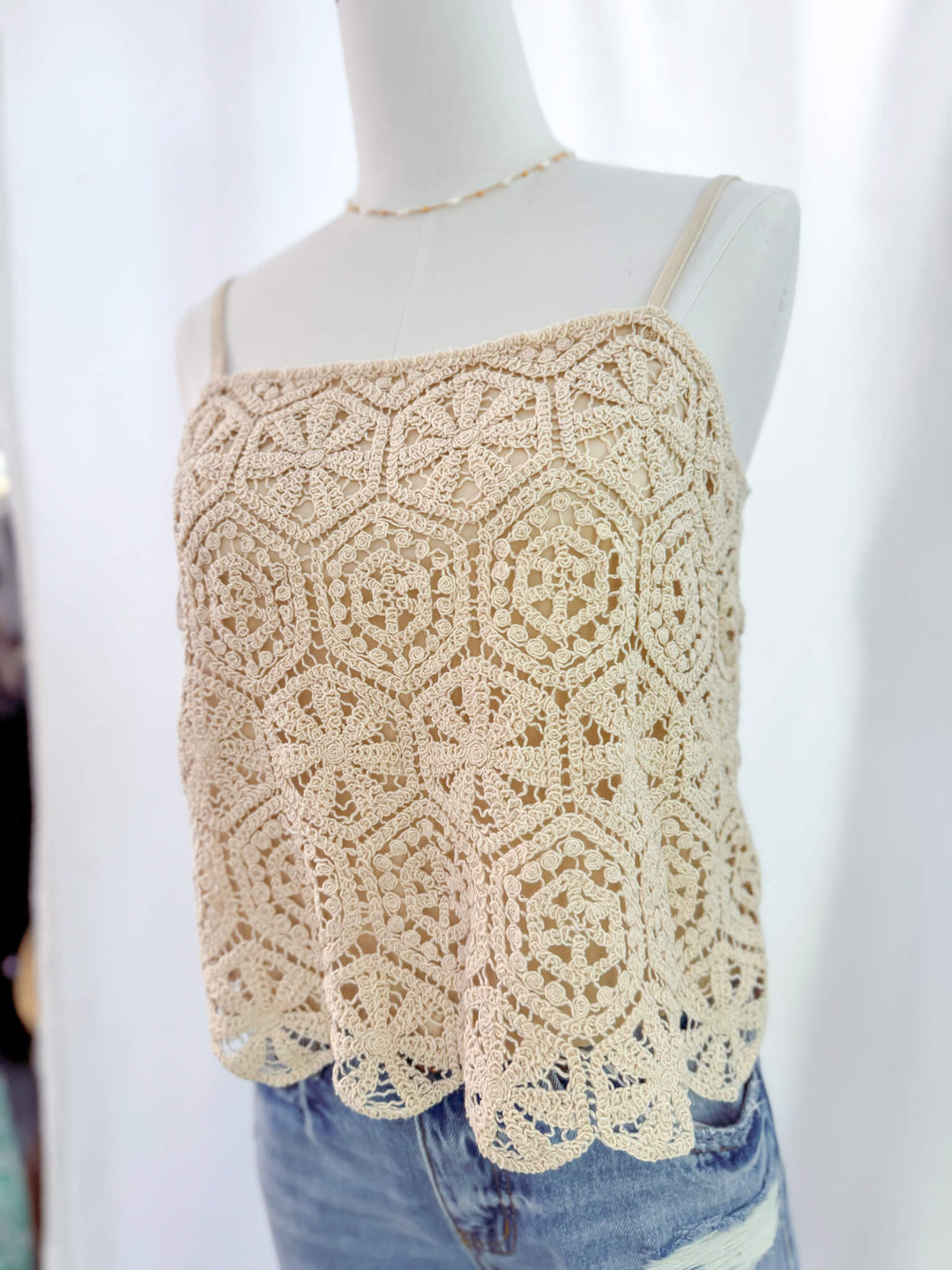 Riverbank Scalloped Hem Crochet Top