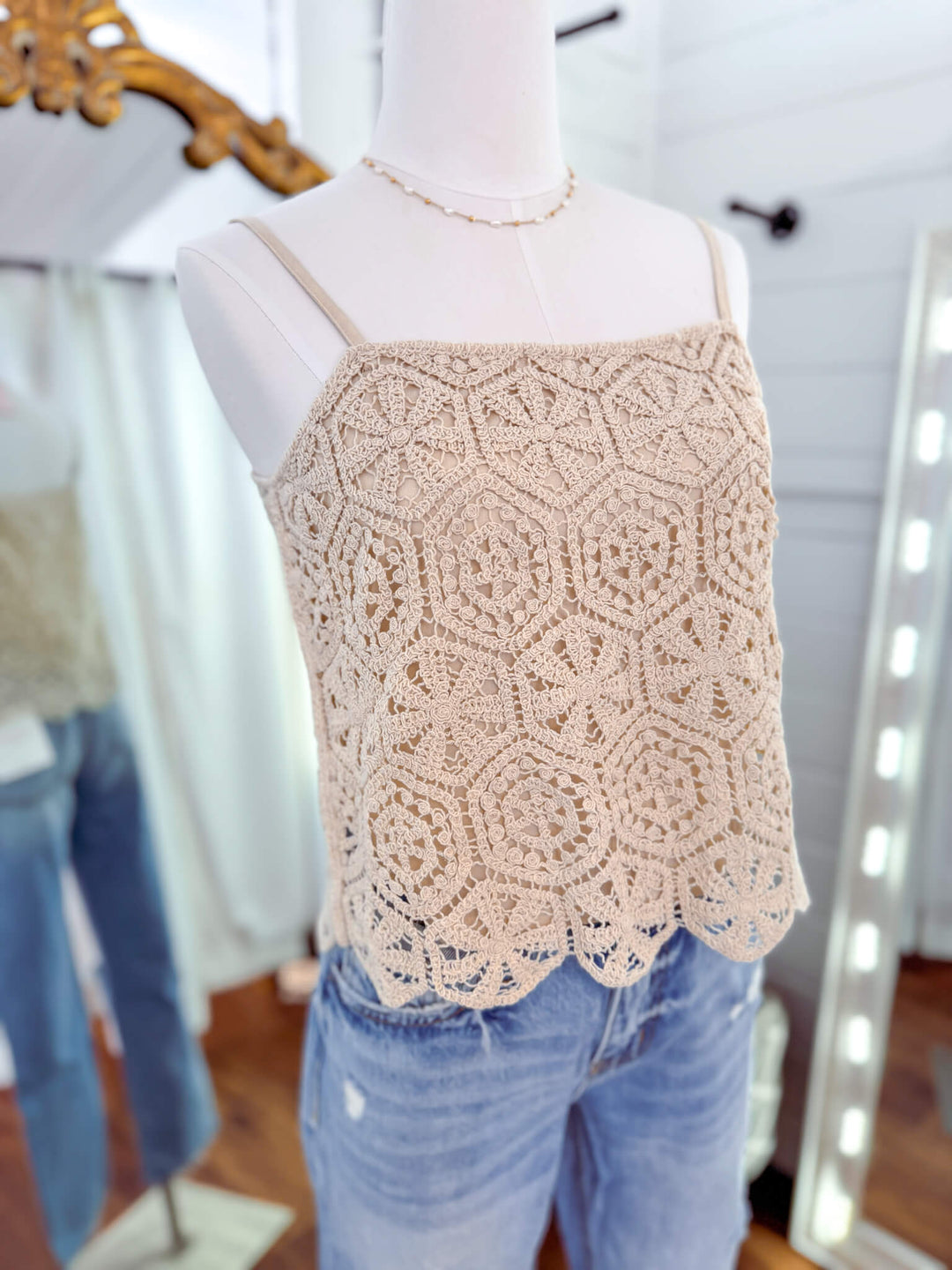 Riverbank Scalloped Hem Crochet Top