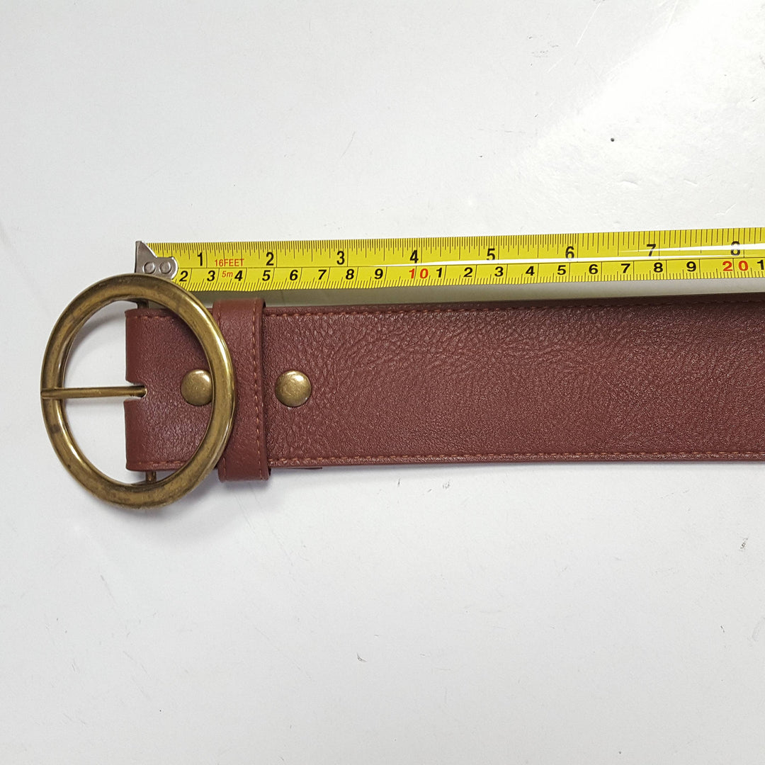 Plus Size: Wide Width Belt with Round Buckle