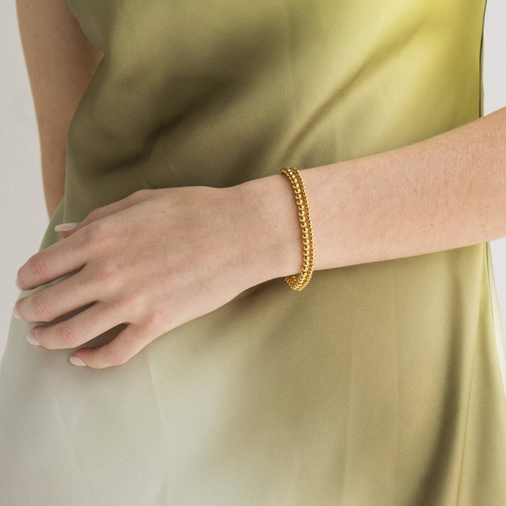 Dainty Gold Beaded Bracelets – 3mm & 4mm Layering Set