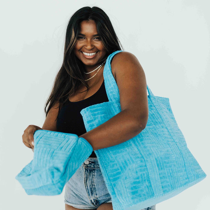 Poolside Terry Cloth Tote with Pouch