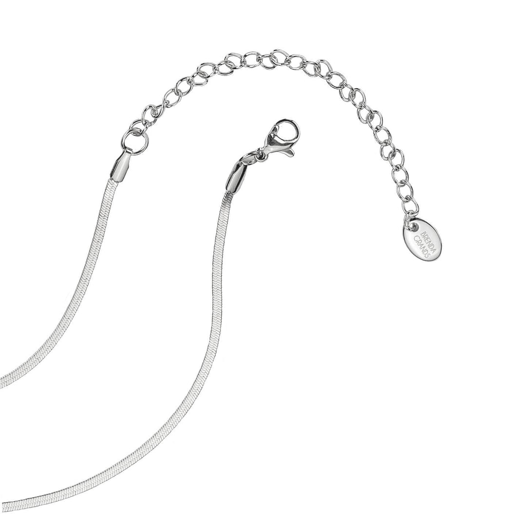 Waterproof Silver Micro Herringbone Necklace