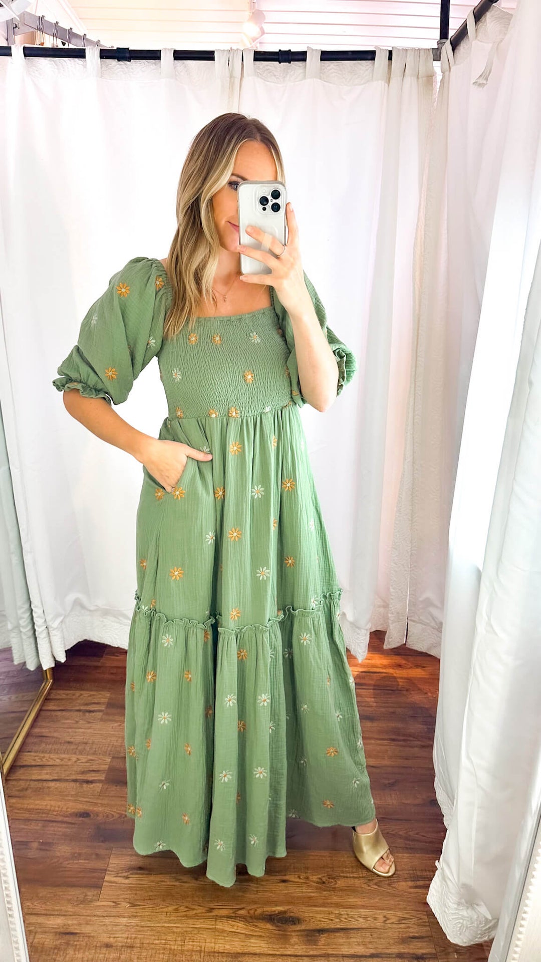 Dahlia Floral Embroidered Maxi Dress