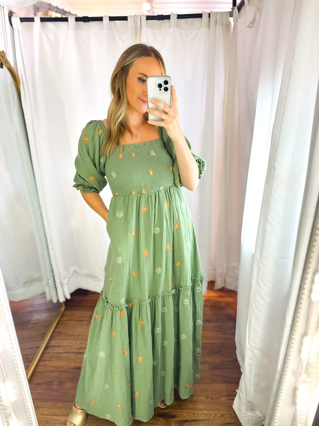 Dahlia Floral Embroidered Maxi Dress