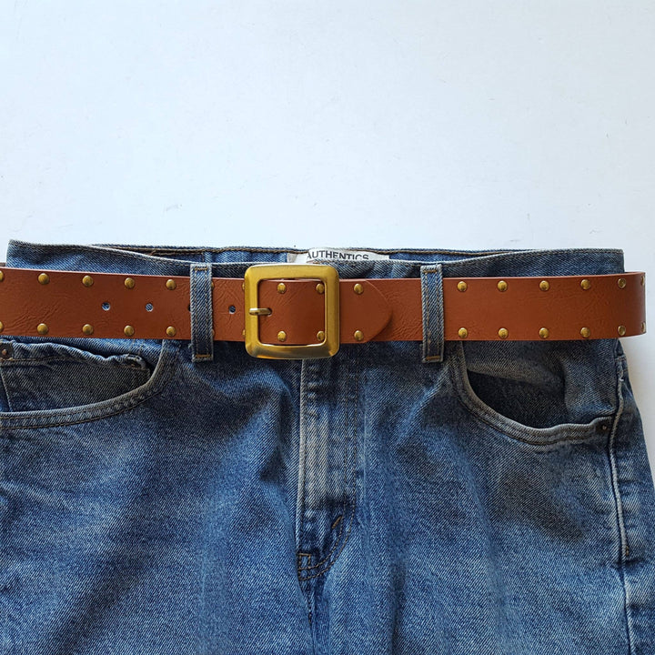 Studded Belt with Square Up Buckle