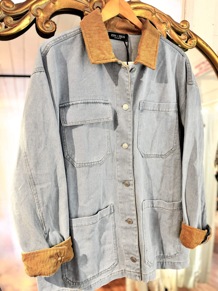 Washed Denim Barn Jacket