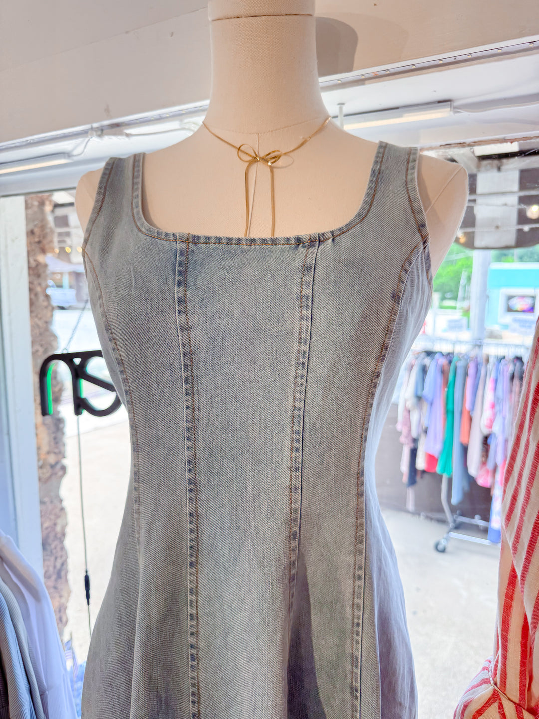 Farrah Sleeveless Denim Maxi Dress