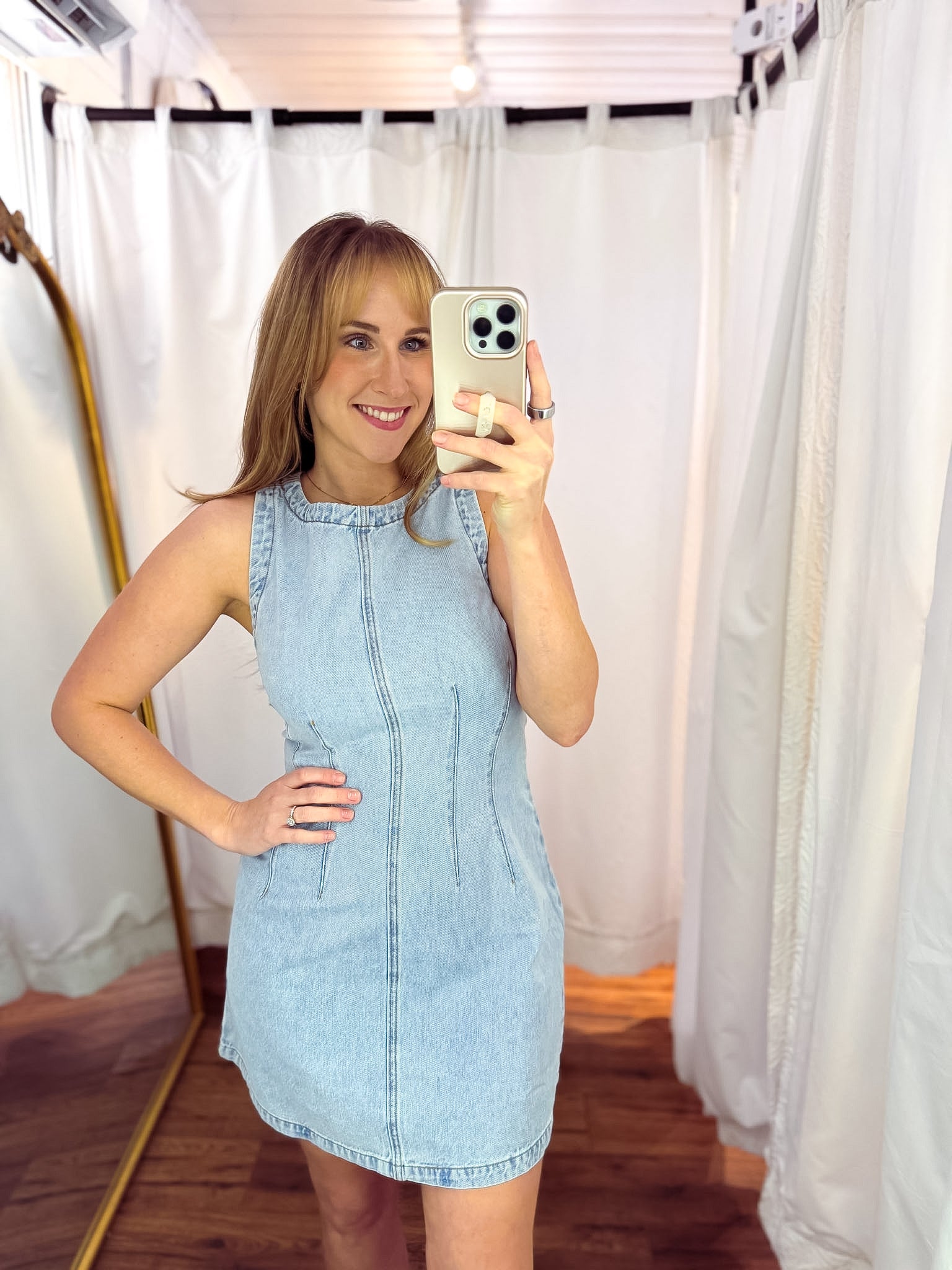 Savannah Denim Mini Dress - Zen + Zeus Clothing Co.