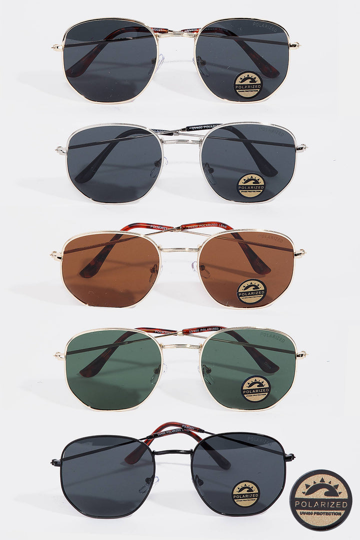 Polarized Metallic Frame Aviator Sunglasses