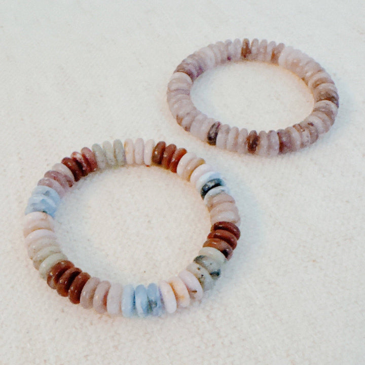 Blush &amp; Earthy Canyon Natural Stone Stretch Bracelet