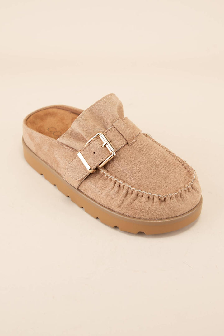 Slip-on Moccasin Mule - Taupe