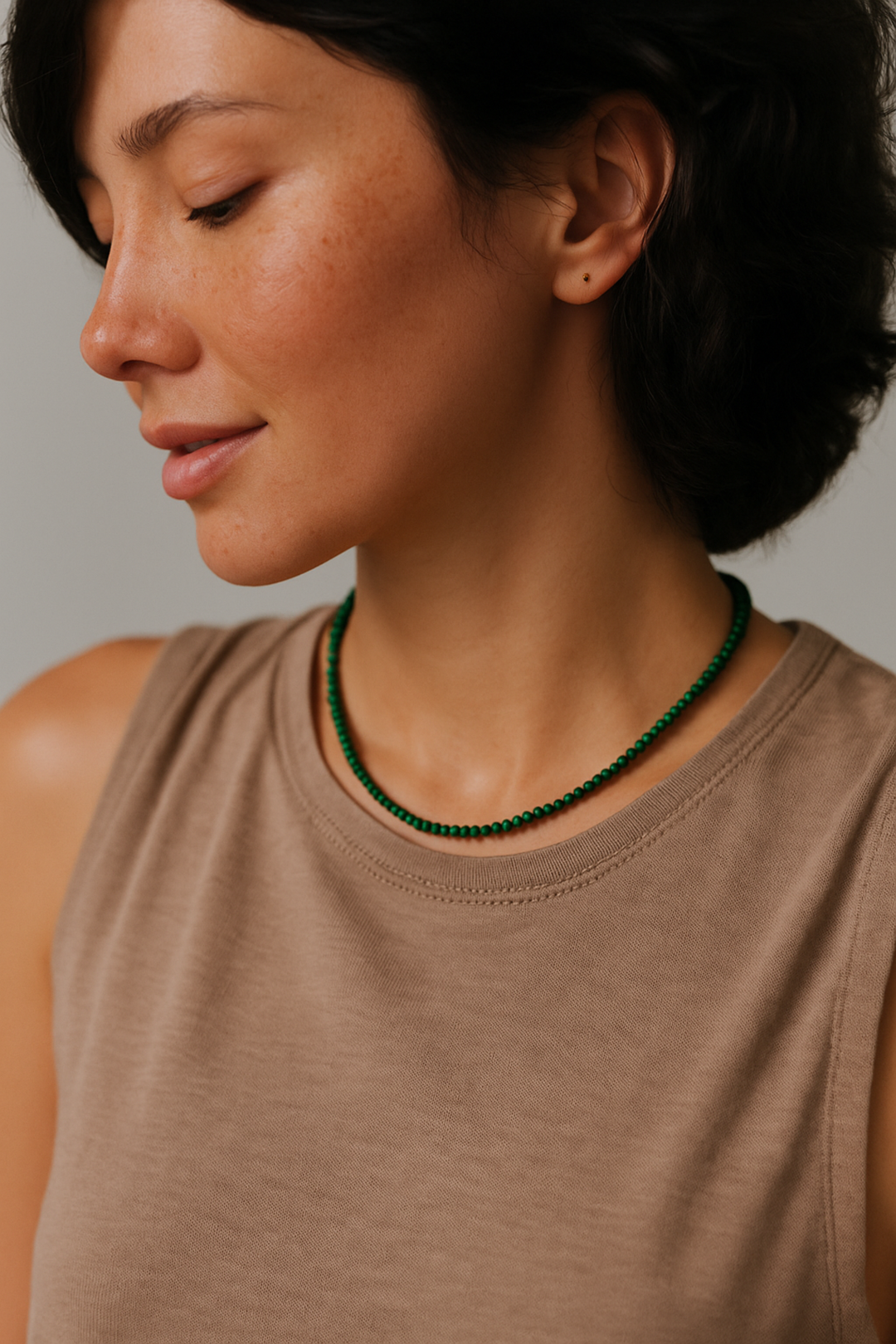 Natural Stone Beads Single Strand Necklace