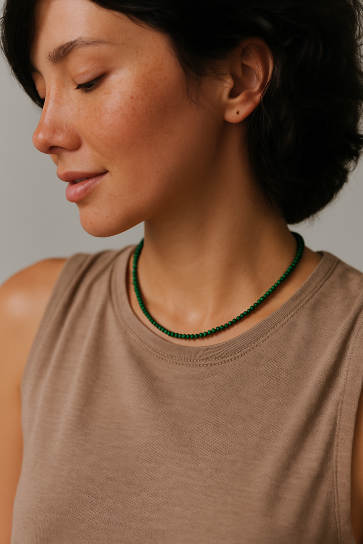 Natural Stone Beads Single Strand Necklace