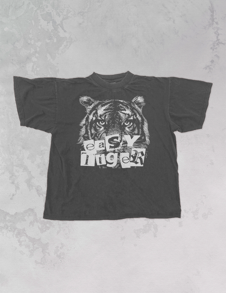 Easy Tiger Oversized TShirt | Vintage Washed Graphic Tee