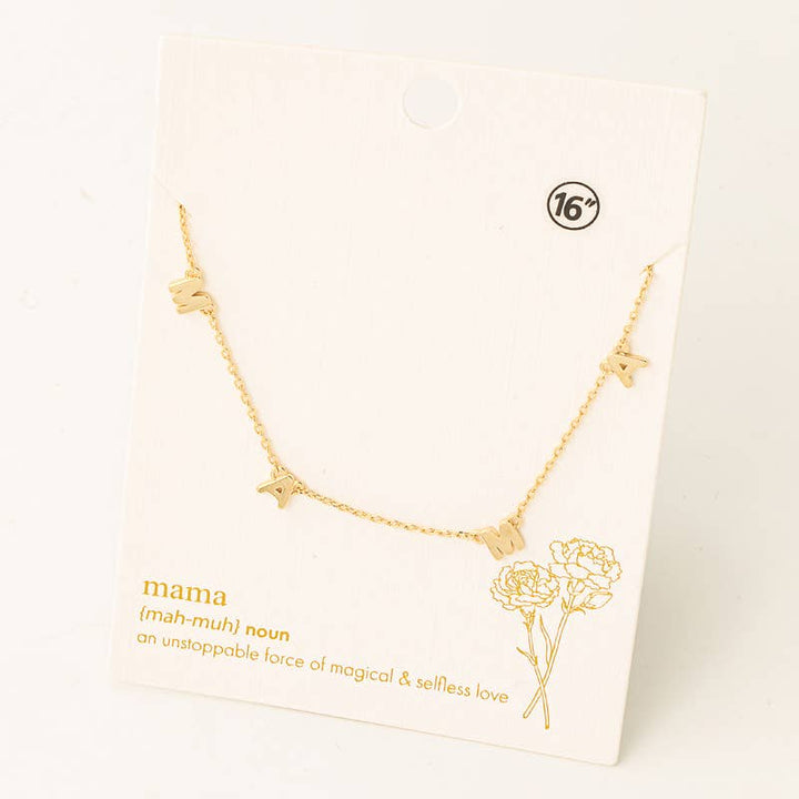 Dainty Mama Print Charm Necklace