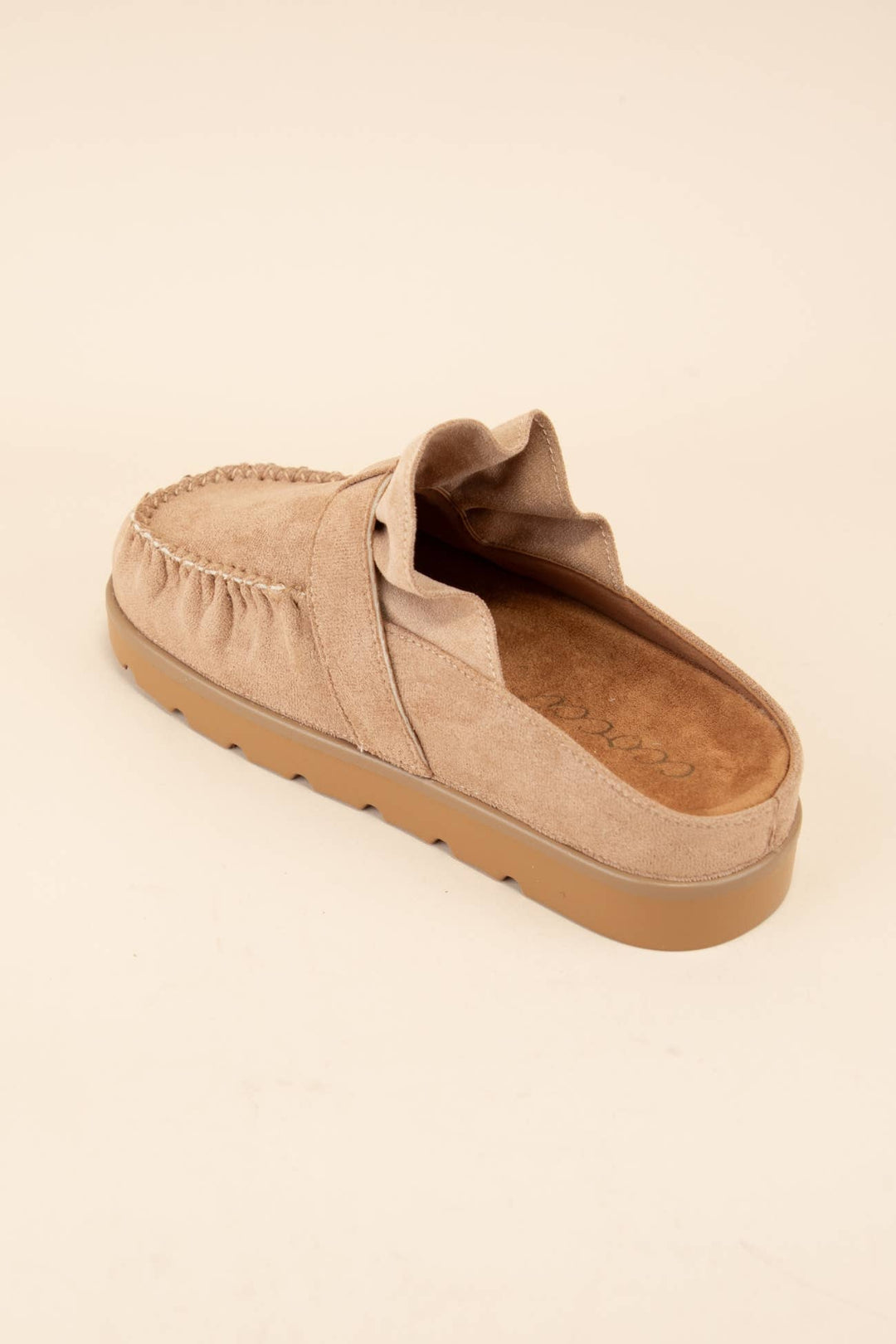 Slip-on Moccasin Mule - Taupe