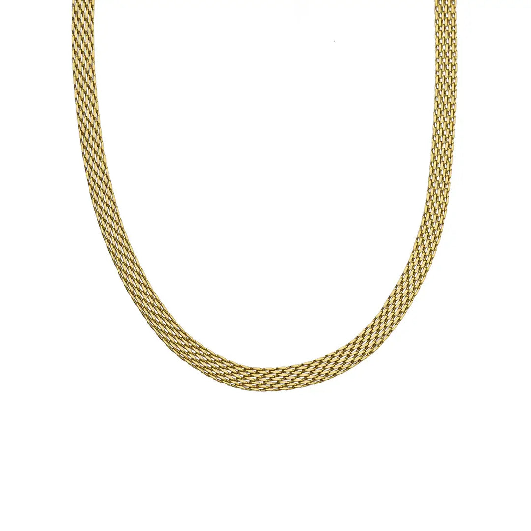 Waterproof Gold Braided Necklace