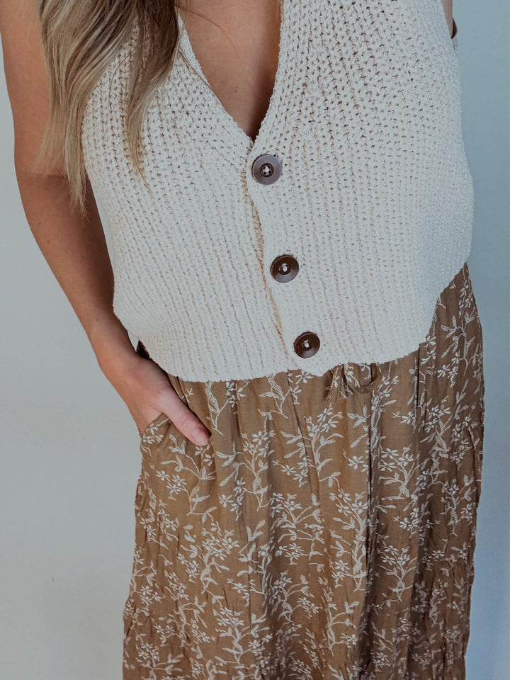 Buttoned & Poised Knit Vest