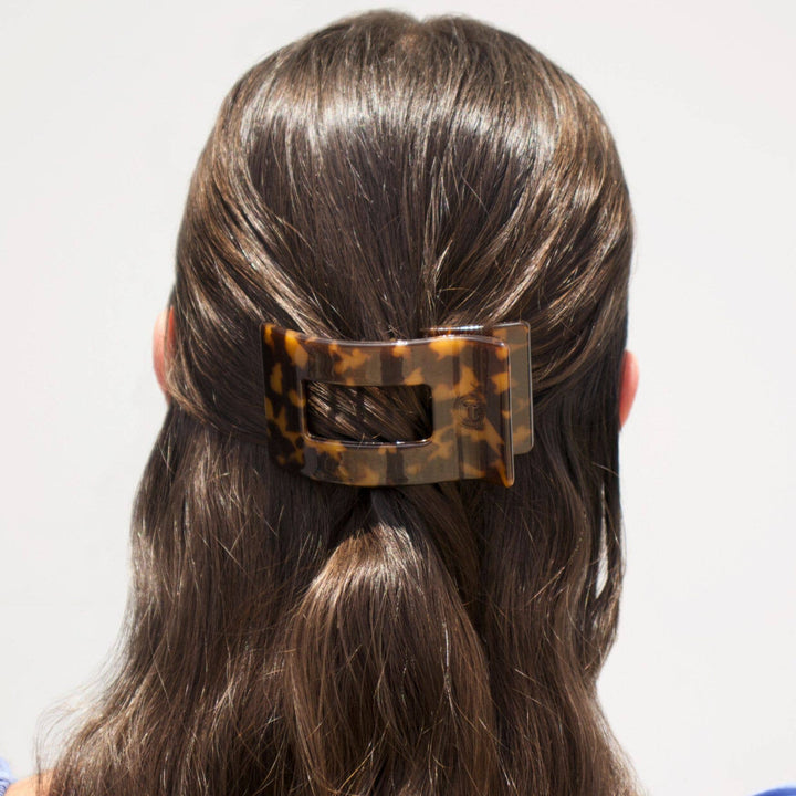 Flat Rectangle Hair Clip | Small | Tortoise
