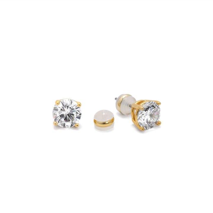 Demi-Fine 8mm Round Solitaire Stud Earrings