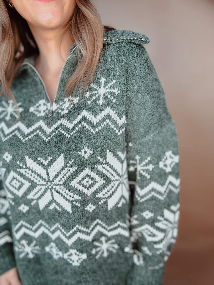 Fair Isle Jacquard Sweater Pullover