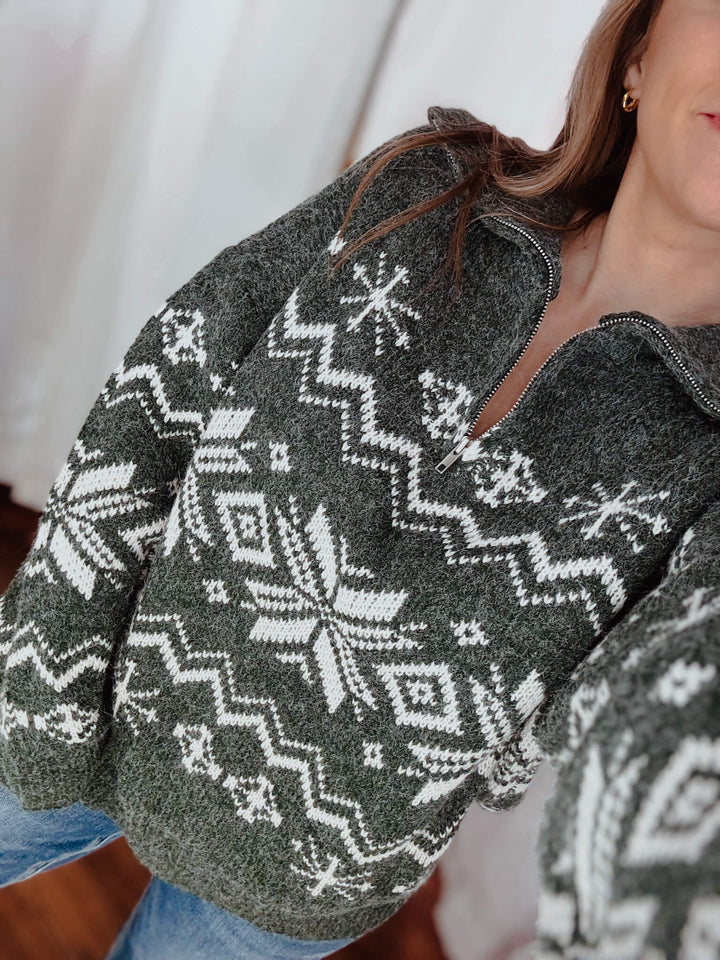 Fair Isle Jacquard Sweater Pullover