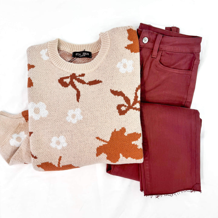 Falling Leaves & Bows Sweater