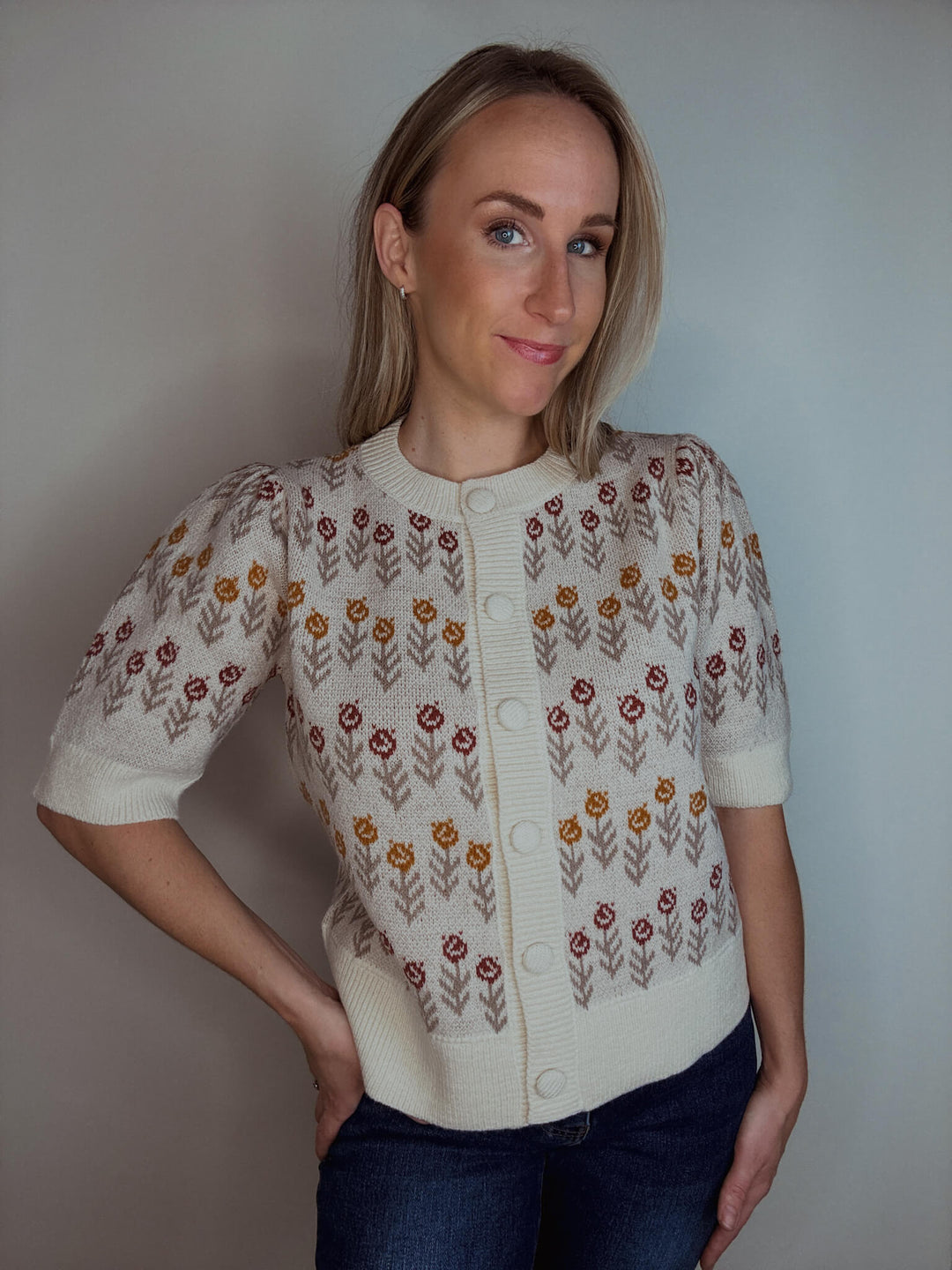 Fall in Flora Button-up Sweater Cardigan