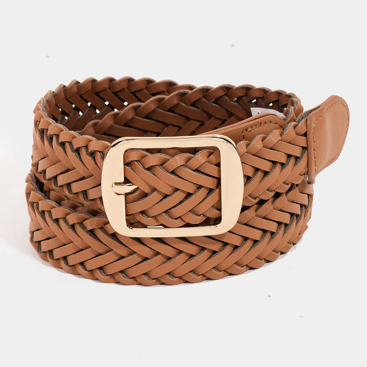 Faux Leather Braided Belt