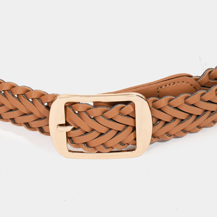 Faux Leather Braided Belt