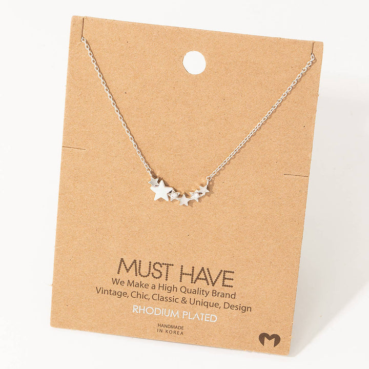 Dainty Multi Star Charm Necklace