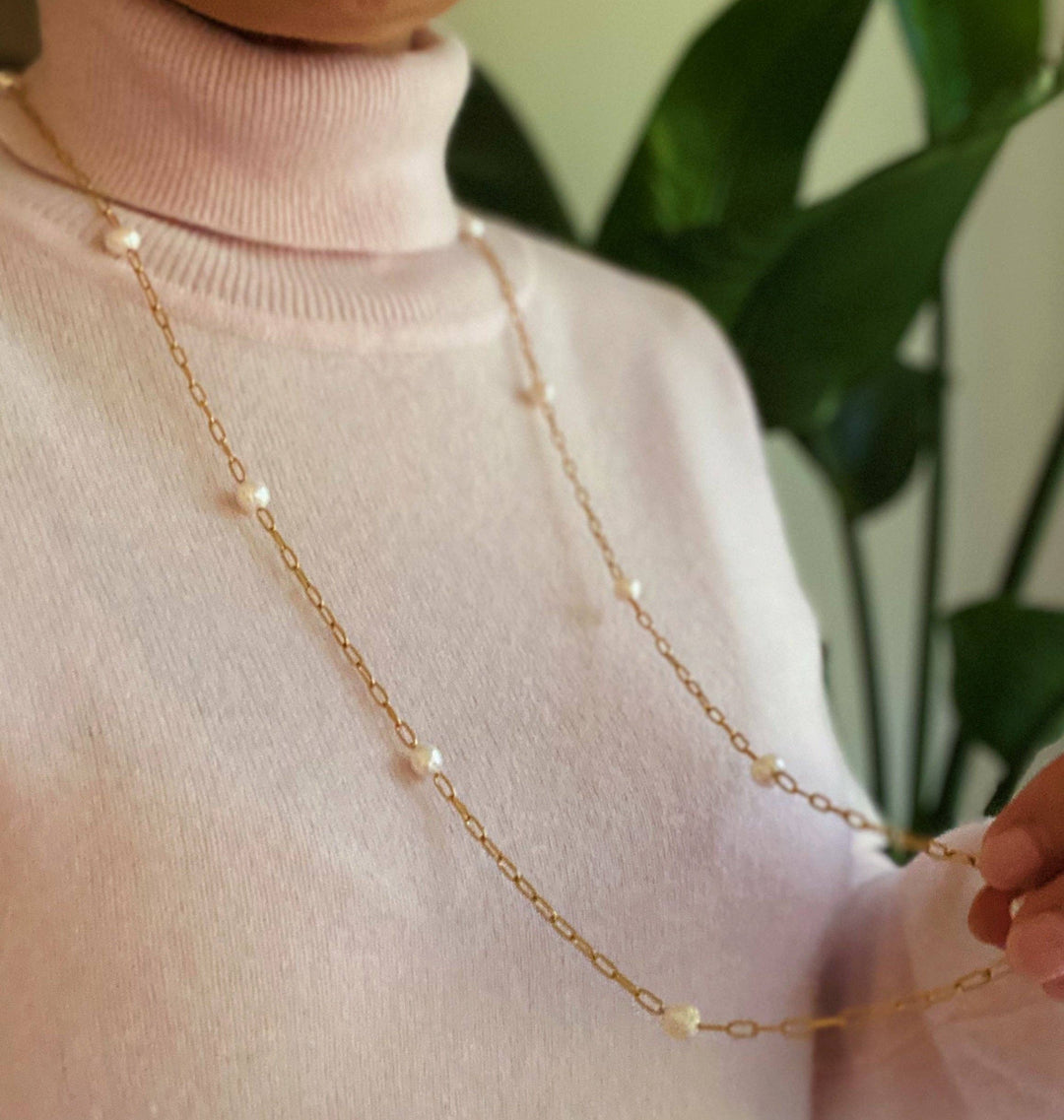 Freshwater Pearl Long Chain Necklace