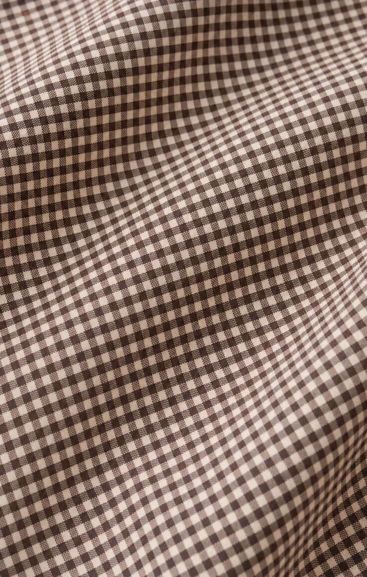 Z SUPPLY: On Duty Gingham Button Up Shirt - Dark Chocolate