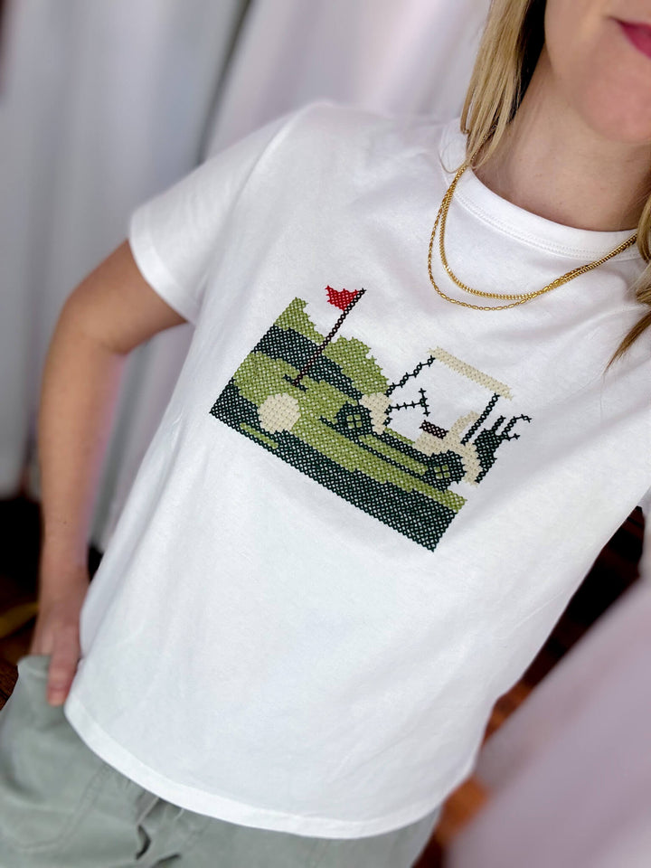 Golf Cart Embroidered Tee