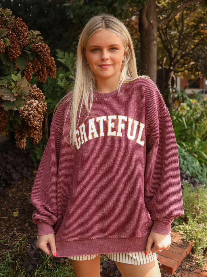 Grateful Corded Crewneck Sweatshirt