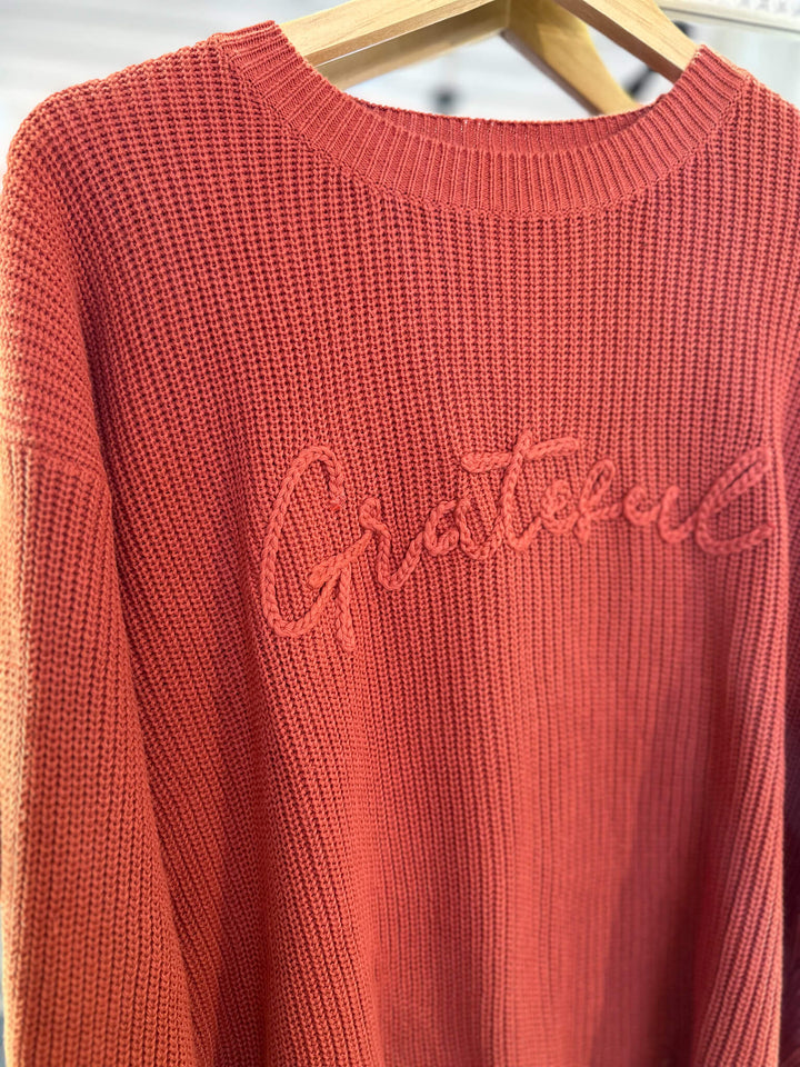 Grateful Knit Sweater in Rust