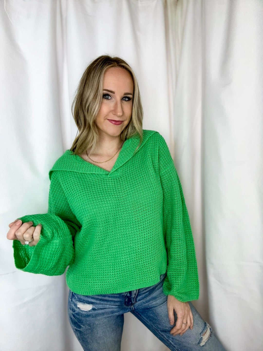 Go Getter Collared Sweater Top