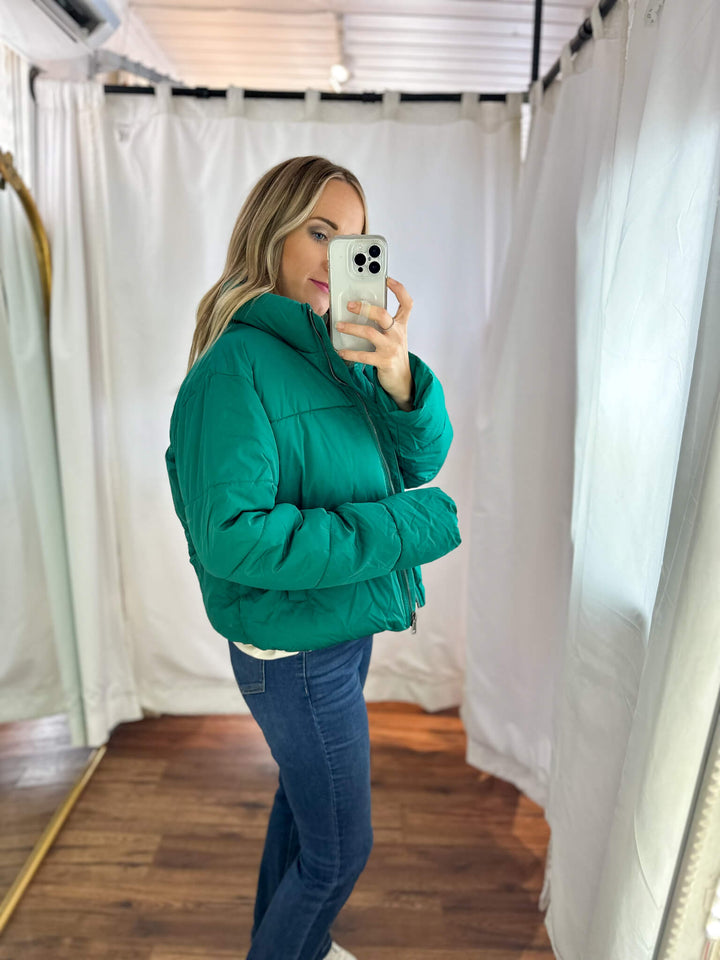 Pine Green Puffer Coat