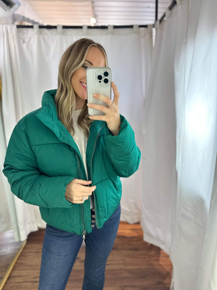 Pine Green Puffer Coat