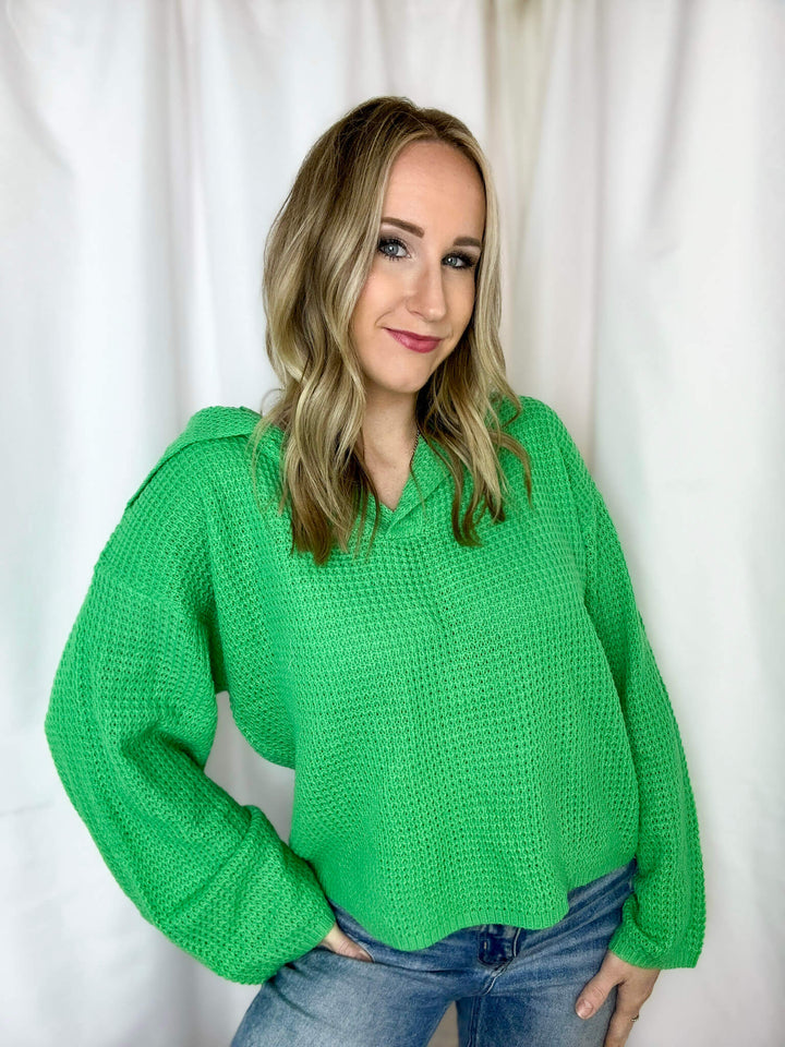Go Getter Collared Sweater Top