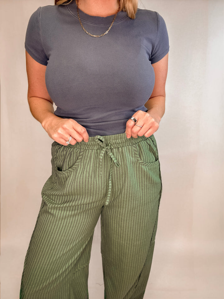 Rowan Striped Barrel Drawstring Pants