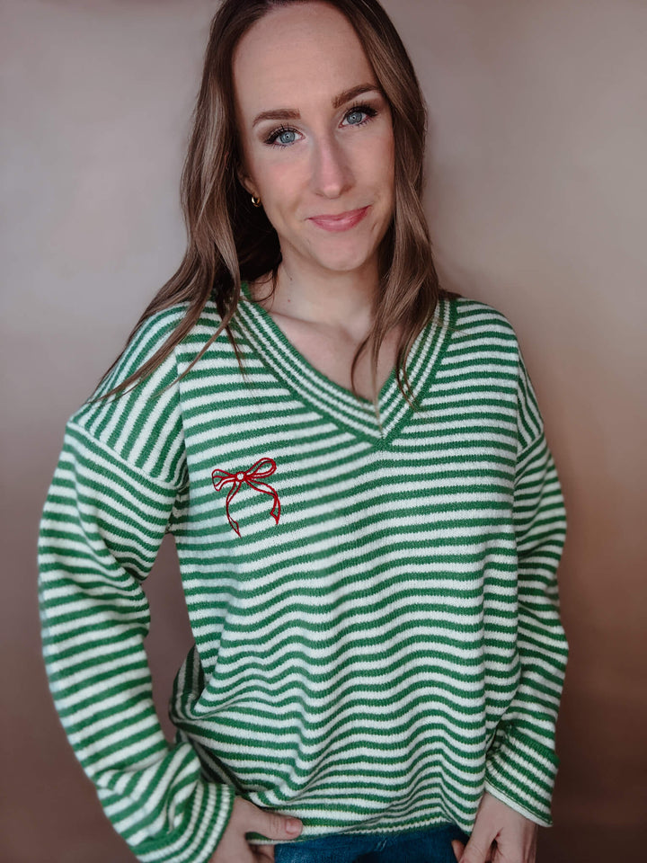 Tied with Love Striped Bow Sweater